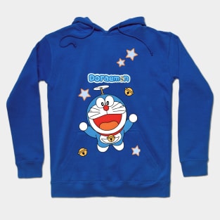 doraemon fly with stars Hoodie